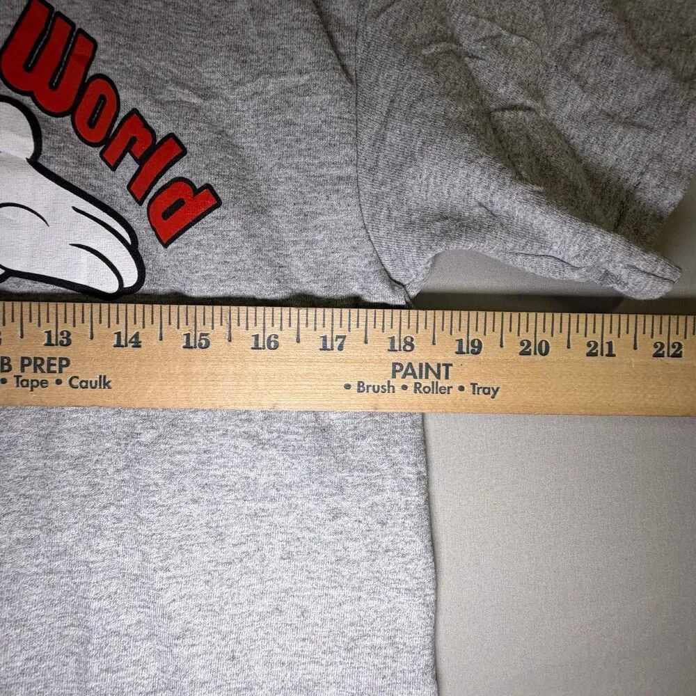 Walt Disney World MICKEY MOUSE Distressed Graphic T-Shirt Gray Men’s Size L